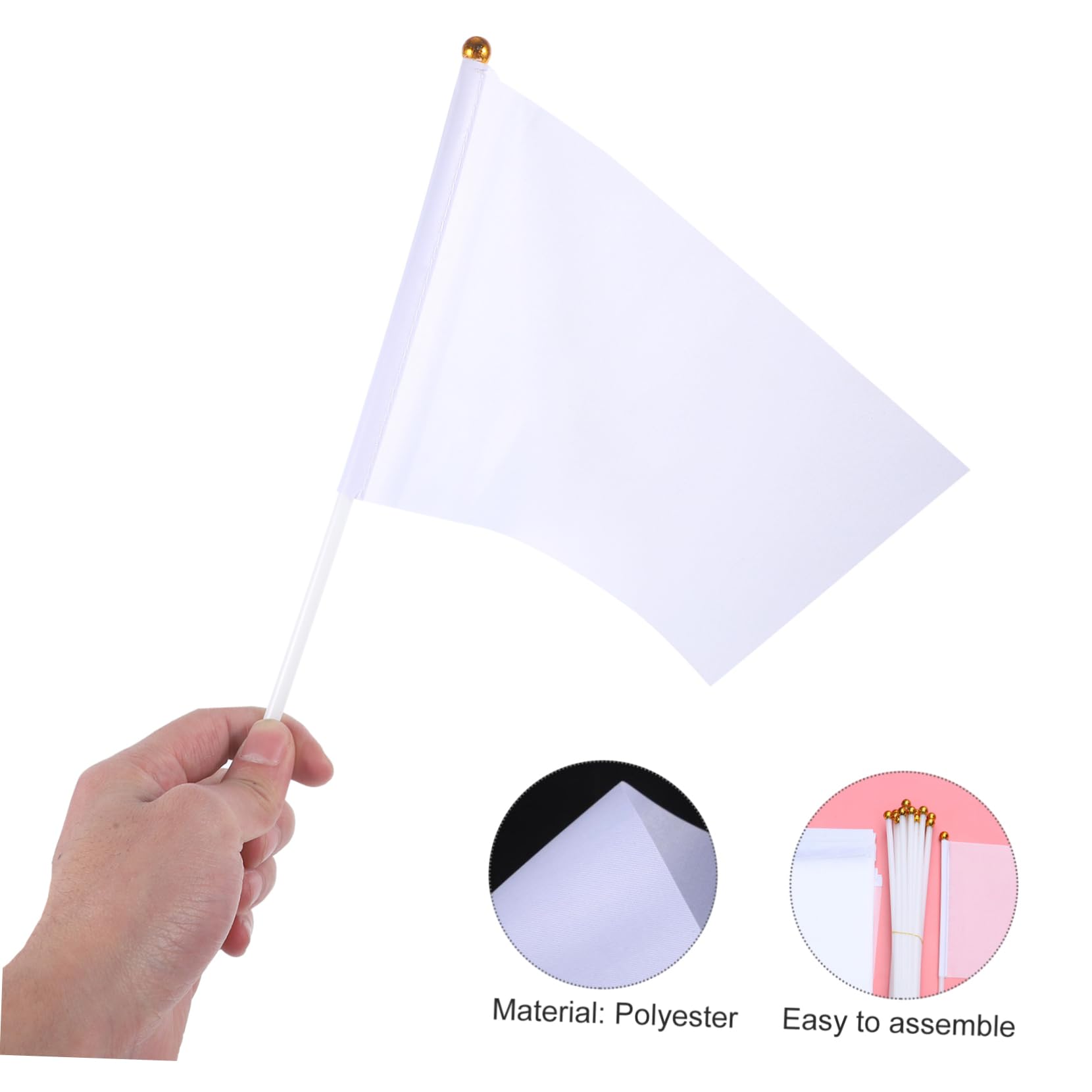 Garneck Racing Banner 20pcs Referee Flags Hand-cranked Waving Flags for Car Racing Football Support Events Lightweight Design
