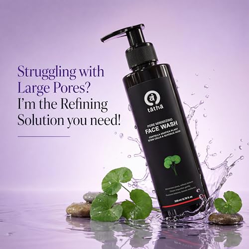 Image of Tatha Face Wash with Glycolic Acid, Niacinamide & Plant Stem Cells | Reduces Pores, Dead Skin & Pigmentation | Anti-Aging, Hydrating & Gentle Cleanser | Paraben & Sulphate Free (Pore Minimizing)
