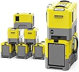 ALORAIR 180 PPD Commercial Dehumidifier with Pump Drain Hose for Basements Warehouse & Job Sites, Large Capacity Crawl Space Dehumidifier for Water Damage Restoration,Yellow(pack of 8)