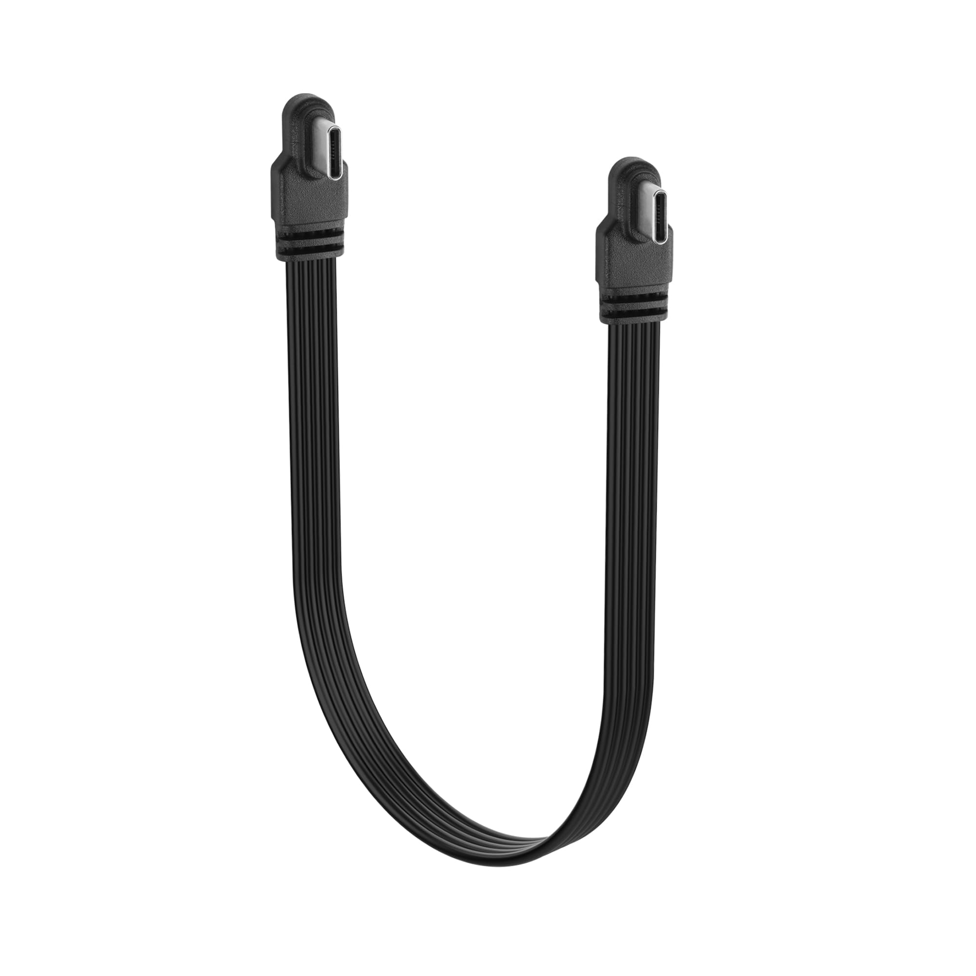 YACSEJAO 90 Degree USB C to USB C Cable,Right Angle USB C 2.0 Flat Data Cable 15cm/0.5ft Type C Male to Male Charging Short Cord for Phones, Laptop,