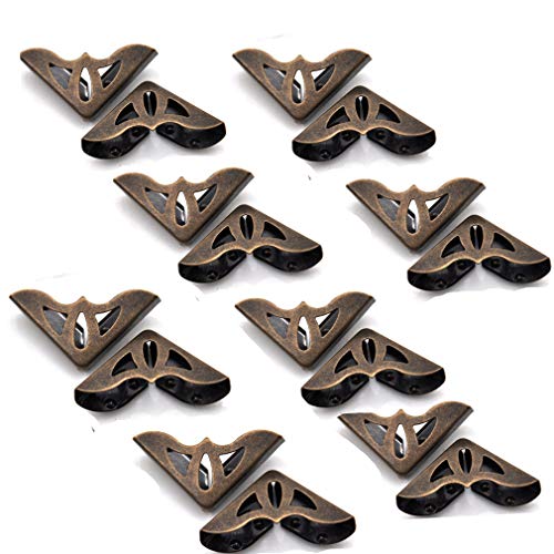 WWahuayuan 60 Pcs Vintage Metal Book Corner Scrapbooking Albums Diary Menus Corner Protectors Folder Cover Edge Guard Case Scrapbook Small Jewelry Box Table Corner Decor,Antique Finishes