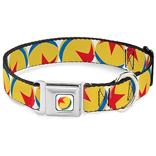 Collar de Perro Hebilla de cinturón de Seguridad Disney Pixar Luxo Ball Repetir Blanco Amarillo Azul Rojo 30 a 45 cm de Ancho | Ya disponible en tu tienda friki favorita! En mundofriki.es!