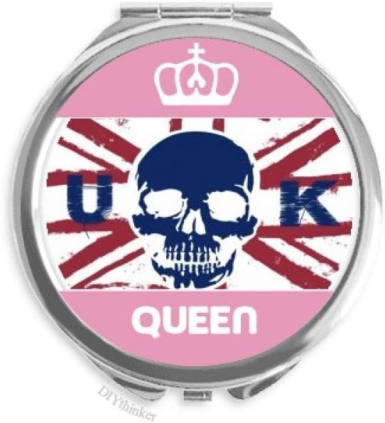 Human Skeleton UK Union Jack Flag Mini Double-sided Portable Makeup Mirror Queen