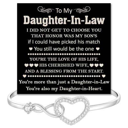 To My Beautiful Daughter In Law Bracelet From Mother-In-Law, Daughter In Law Birthday Gifts, Infinity Star Heart Bracelet For Her With Heartfelt Message Card & Elegant Box, Bonus Daughters Bracelets