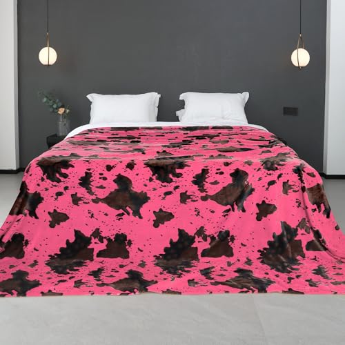 Image of Queen Size Blankets for Bed, Hot Pink Queen Fleece Throw Blanket for Women, Oversized Large Soft Fuzzy Plush Bedding for Bedroom All Seasons 90x90 Inches