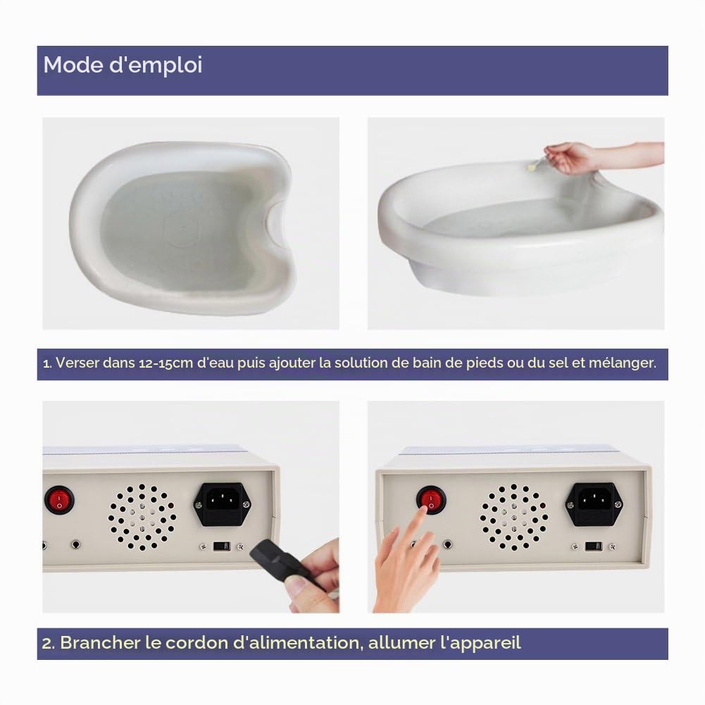Ion Detox Foot Spa Machine de Détoxication Ionique Portable Confortable Machine à Double Détoxification pour Bains de Pieds Pour améliorer la circulation sanguine(110V-220V Norme européenne)