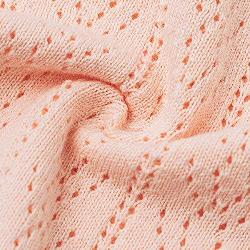 Image of Simplee kids Baby Girl Thin Sweater Solid White Pink Cardigans for Toddler 0-3Years