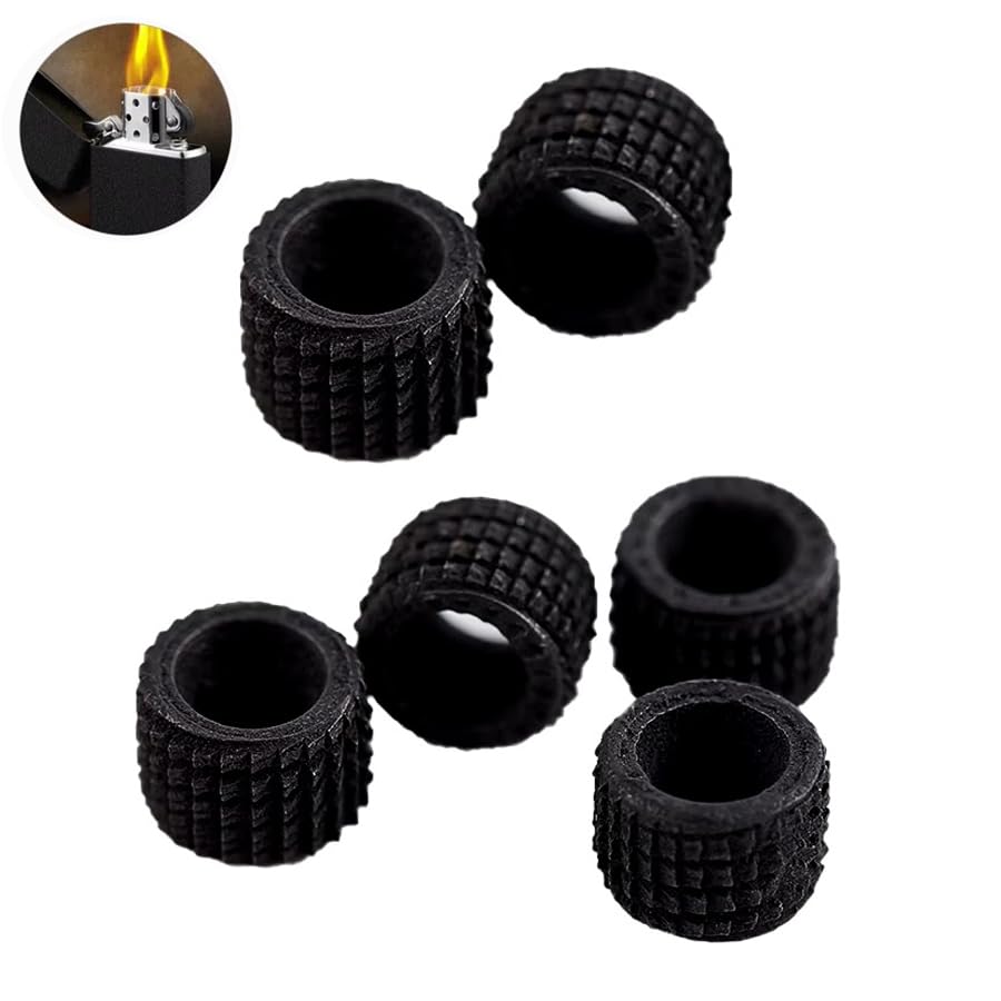 SquEqu 6 Pack Lighter Flint Wheel Replacement Steel Friction Barrel Stone Spark Striker Repair Kit Spare Parts for S T Dupont or Similar Gas Lighters