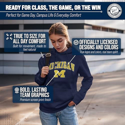 Campus Colors Michigan Wolverine Midsize Logo Hooded Sweatshirt, Medium - Image 5