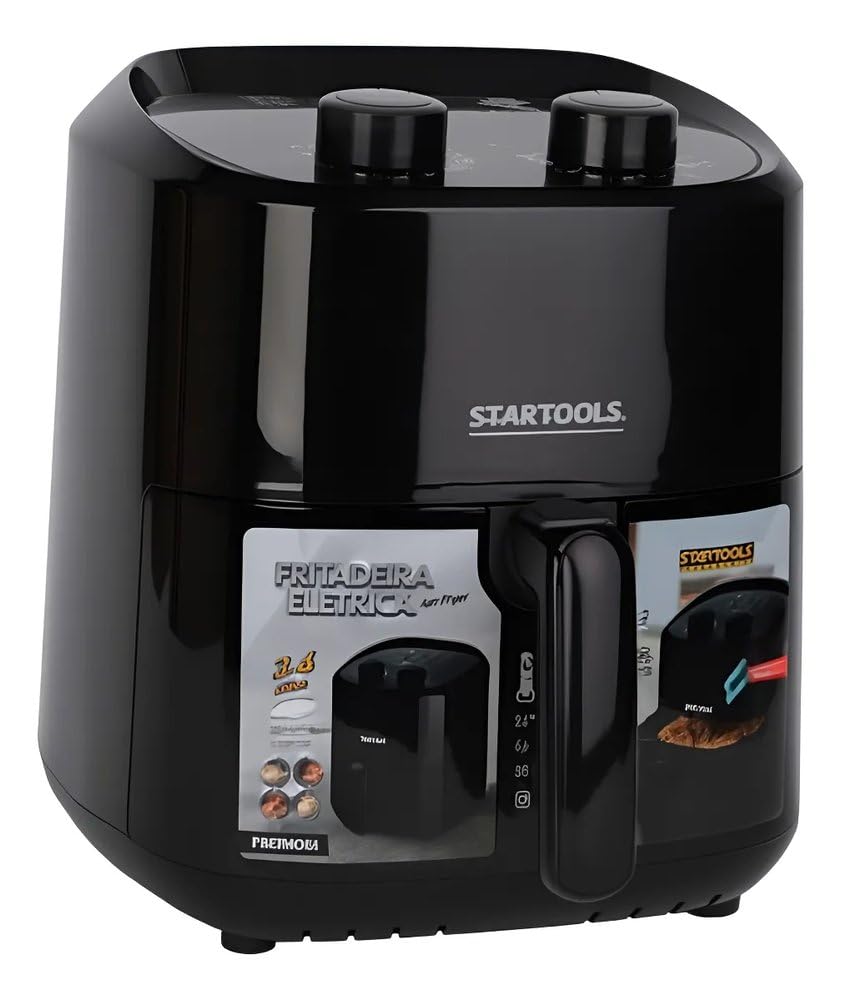 Air Fryer Fritadeira Elétrica 3,4L 1200W 220V Sem Óleo Compacta Timer Controle Temperatura Saudável