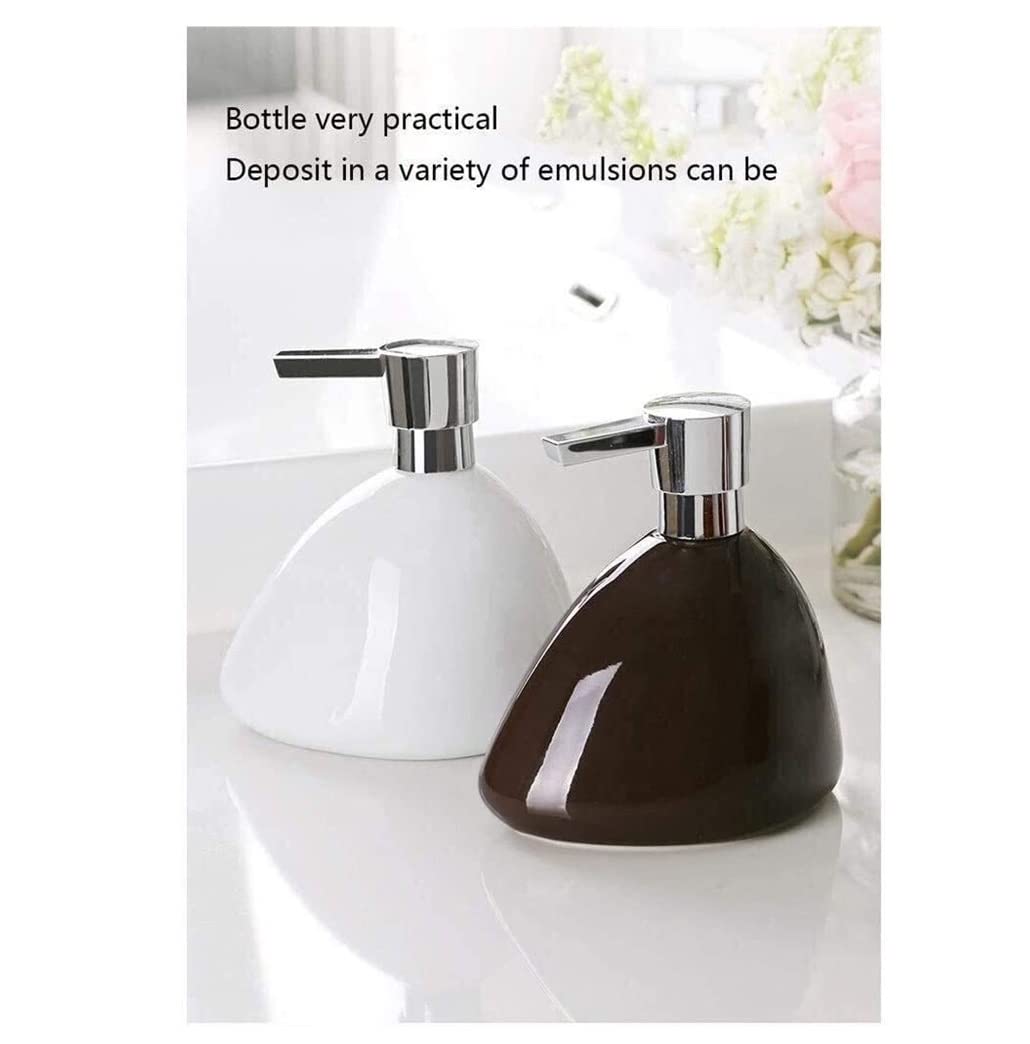 Dispenser di Sapone Dispenser di Sapone in Ceramica da 16,5 Once per Bagno, Dispenser di Sapone Liquido Ricaricabile Dispenser per Sapone in Ceramica (Color : Rot, Size : 490ml)