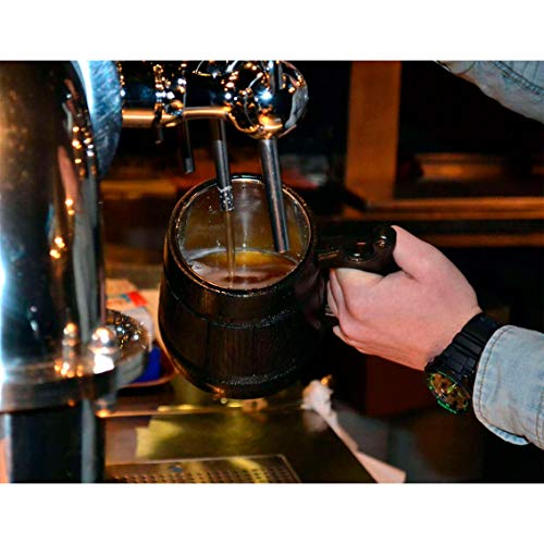 Handgemaakte Bierpul Eikenhout Roestvrijstalen Beker Natuurlijk Milieuvriendelijk Houten Bierpul 0,6L 20oz Klassiek Bruin (Retro 20 oz / 0,6l) - Image 4