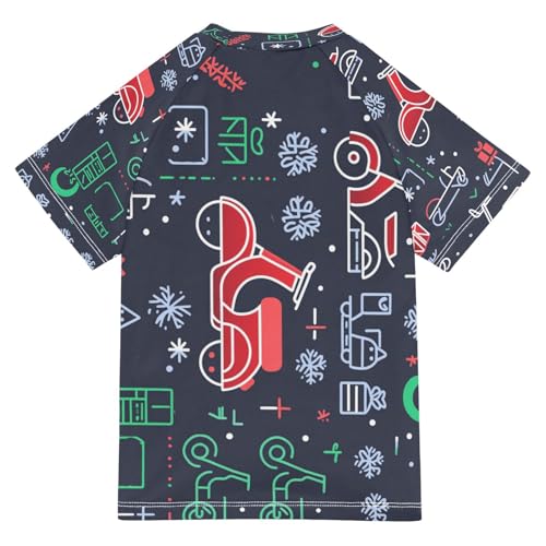 Boys Short Sleeve T-Shirts Nordic Motorcycle Funny Rashguard Kids Swim Shirts Sun UPF 50+ Multicoloured2