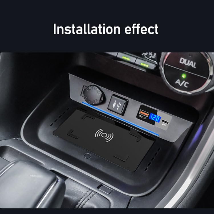 Cargador Inalámbrico 15W Para Toyota RAV4 2019-2022 - Carga Rápida Con Encendedor