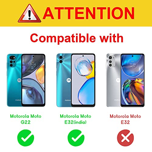 CXTcase for Motorola Moto G22 Case,Wallet PU Leather Flip Folio Case Cover with Card Holder Slots Magnetic Closure,Protective Phone Case for Motorola Moto G22,Blue - Image 2