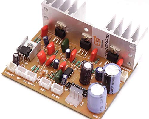 Image of Electronic Spices Combo of Audio Amplifier Board 100W with Bass Boost Support TDA2030 Based and Bluetooth FM Audio Player Decoder with Remote Kit