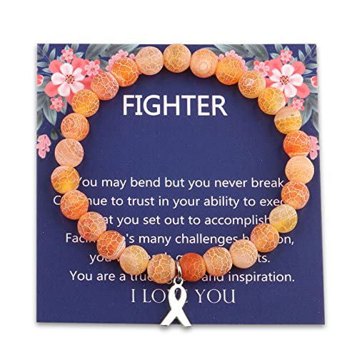 Cenwa Orange Awareness Bracelet - Leukemia Awareness Ribbon - Survivor Gift