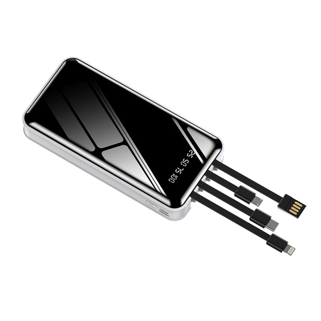Samodzielny power bank o dużej pojemności Mobilny przenośny power bank (Color : White, Size : 20000mAh)