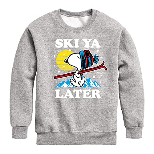 HYBRID APPAREL - Peanuts - Ski Ya Later - Toddler and Youth Crewneck Fleece Sweatshirt