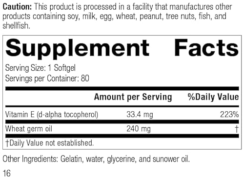 Standard Process Wheat Germ Oil Fortified - Whole Food Exercise, Antioxidant And Immune Support With Vitamin E And Wheat Germ Oil - 80 Softgels #TOP1