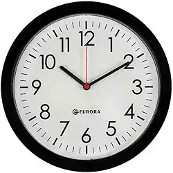 Relógio De Parede Eurora Cozinha Sala Preto 28cm 6575