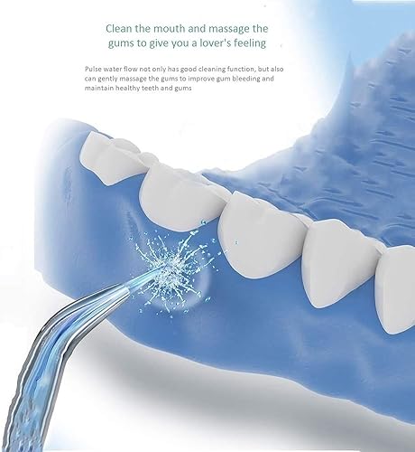Miniatura 6 de Irrigador dental portátil con 4 modos, 4 puntas de chorro reemplazables, recargable por USB, limpiador de dientes impermeable IPX7 para el hogar y