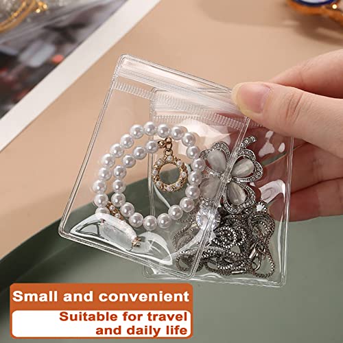 Jewelry Organizers for Women, Clear Acrylic Drawer Organizer Box with 15 Middle Bags for Necklace, Ring, Screw Individually Packaged, Easy to Carry