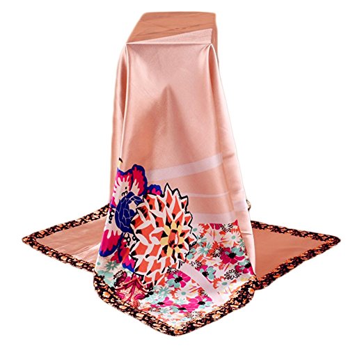 CS&BEAUTY Unique Premium Soft Silk Rayon 35"35" Square Sheer Women's Scarves
