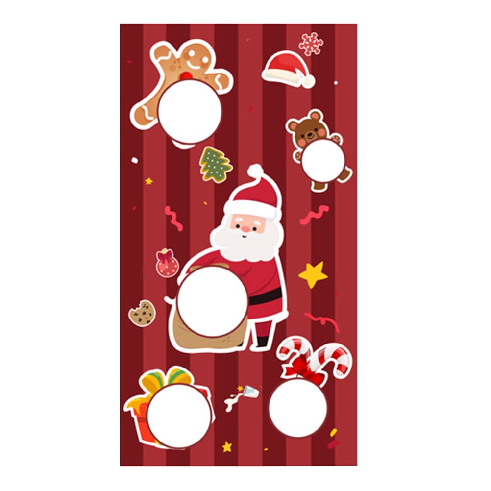 BESPORTBLE Christmas Bean Bags Games Santa Claus Game Banner Christmas Toss Games Set Christmas Bean Bags Toss Games for Kids Adult for Family Gathering Santa Toss Games