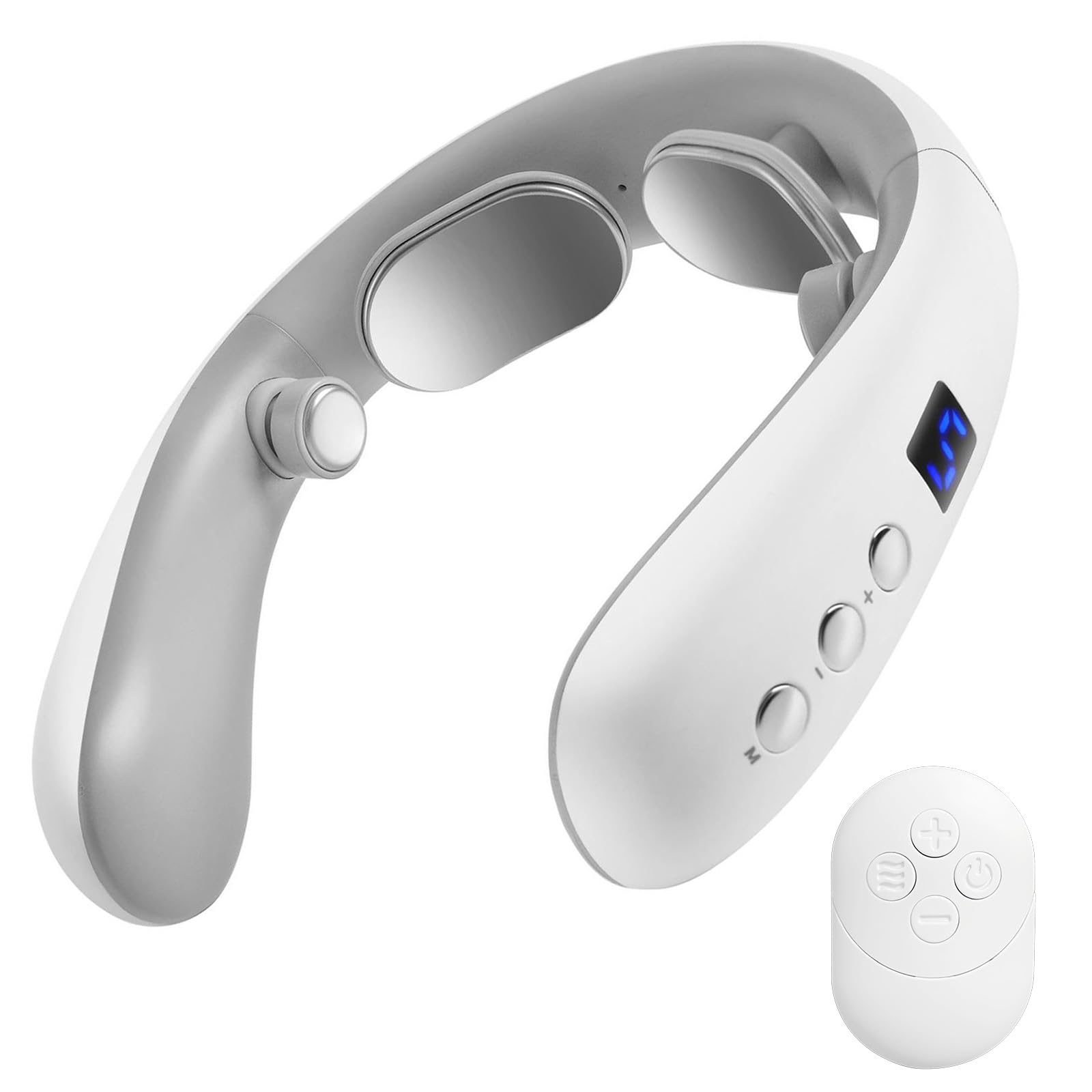 Neck Massager with Heat, Portable Electric Neck Massager for Pain Relief Deep Tissue, Lymphatic Drainage Massager with 10 Modes&16 Levels, 130g Ultra-Light Wear, Relax Gift for Her/Him/Friend/Dad/Mom