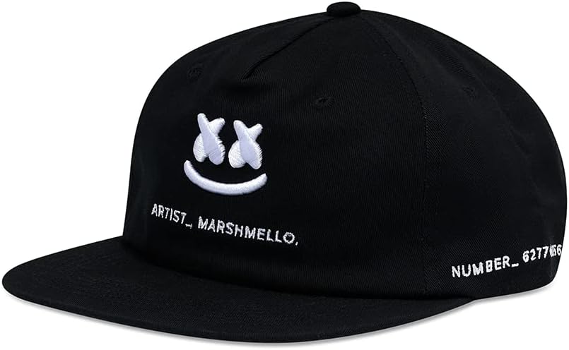 Marshmello - Mello Core Strapback, Five Panel, Adjustable Strap, Smile