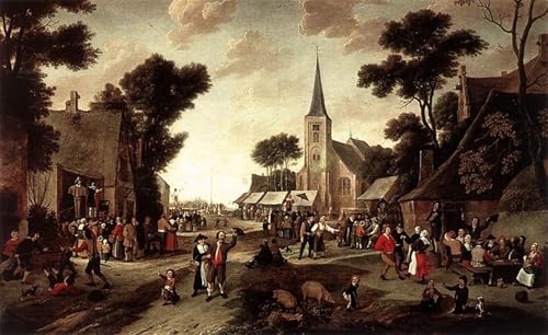 Tableau toile décoration murale Egbert Van Der Poel peinture d'art 60x90