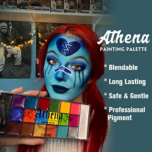 image for UCANBE Athena Face Body Painting Kit - 20 Color Large Deep Pan Paint, 