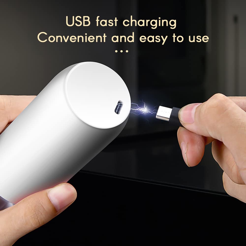 Macinapepe Elettrico Macina Sale Pepe Elettrico con Luce, USB Ricaricabile,Macina Spezie,6 Marce Ruvidità Regolabile,Ceramica, Funzionamento Sola Mano