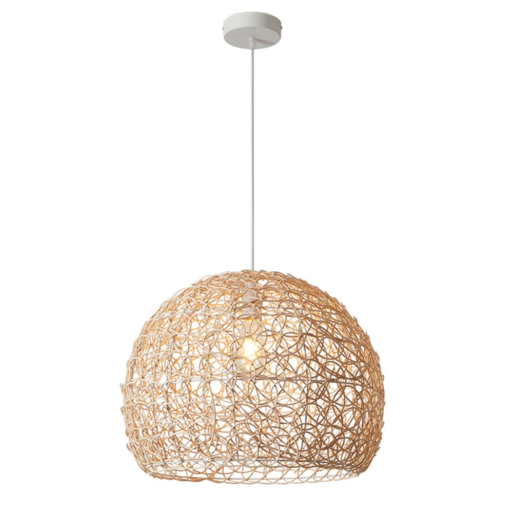 CJSLXGBL Rattan Farmhouse Chandelier Light Fixtures, Boho Large Pendant Light,Hand Woven Chandeliers,Rustic Chandeliers Hanging Light Fixtures,for Kitchen Island,Dining