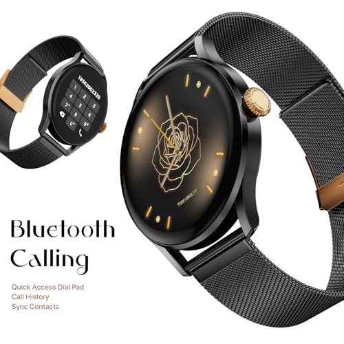 Image of Fire-Boltt Glitz Women Smart Watch with 1.19 inch AMOLED Display, Bluetooth Calling, Rotating Crown, Always On Display, 1000 Nits Brightness, IP68 Waterproof Midnight Onyx