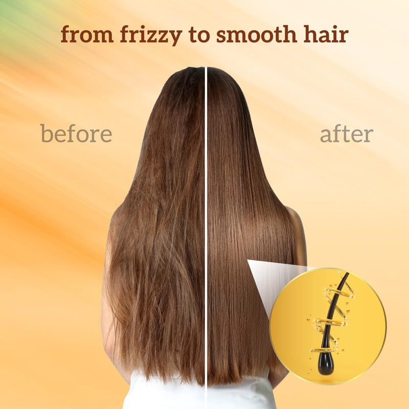 Image of inatur Argan Oil Hair Serum | Frizz Control & Deep Nourishment | Smoothens, Strengthens & Adds Shine | Lightweight, Non-Greasy Formula for Soft, Silky & Tangle-Free Hair | All Hair Types | 50ml