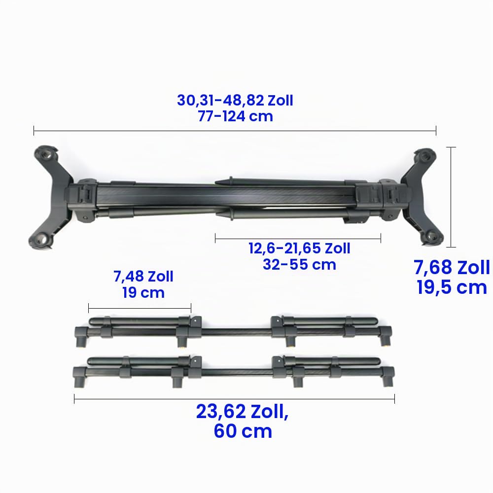 Rutenhalter Rod Pod für 4 Ruten – Aluminium Angelständer mit Transporttasche zum Karpfenangeln