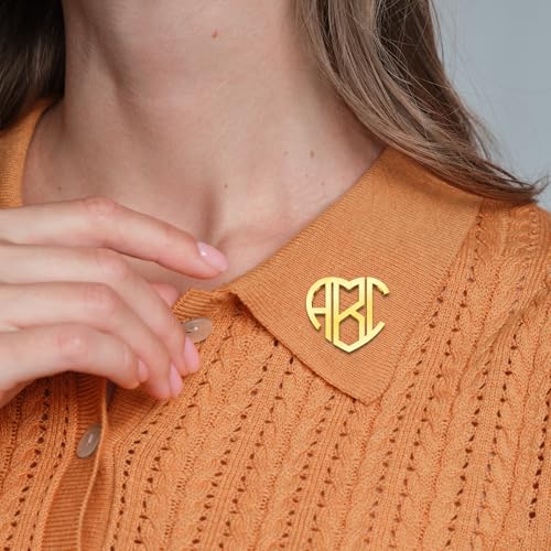 Image of Custom Lapel Pin for Women Men - Name Brooch Pin Personalized Stainless Steel for Wedding Business Party - Gold /Silver /Black Customized Jewelry Gifts