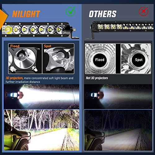 Nilight 40005C-A 31Inch 150W Spot & Flood Combo Single Row 14500Lm Off Road Led Fog & Driving Roof Bumper Light Bars For Jeep Ford Trucks Boat thumb #4
