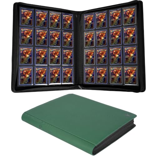 KUOOKING Jumbo Toploader Binder - Holds 640+ Top Loaders for Cards, 16 Pocket Top Loader Binders with Sleeves for 3