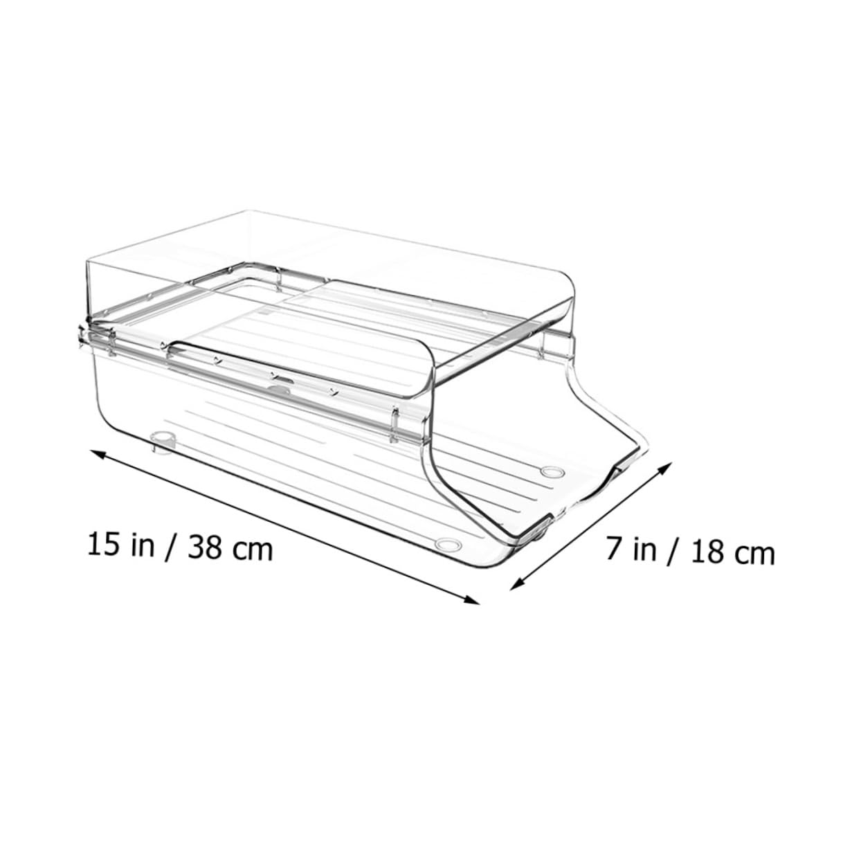 Organizador de Latas de Doble Capa en Plástico para Bebidas 1 Pieza | Diseño Transparente, Estructura Automática de Rodamiento, Uso en Apartamento y Hogar
