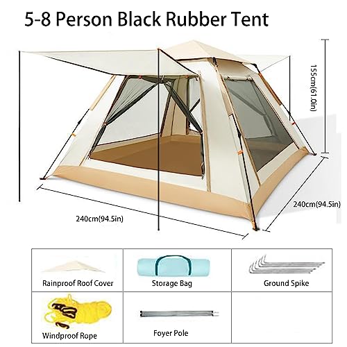 Carpa para camping 3-5 personas pop up gris miniatura 2