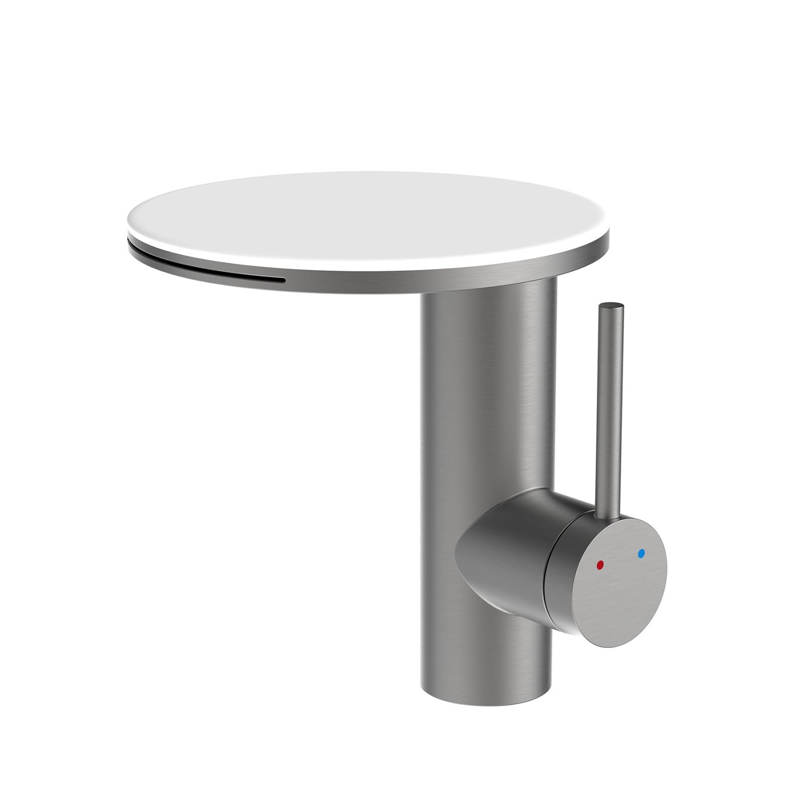 Robinet lavabo en acier inoxydable avec finition haut de gamme cascade
