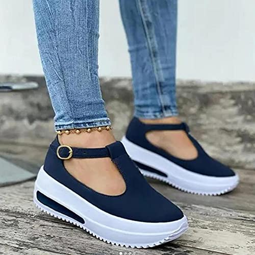 Hbeylia Platform Fashion Sneakers with Arch Support for Women Comfort Casual Chunky Bottom High Heels Slip On Loafers Low Top Walking Shoes Fall Dress Work Sandals Shoes for Ladies2
