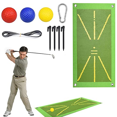 Golf Training Mat Swing Or Detection Batting,Dwcouple Portable Golf Hitting Mat,2023 New Golf Impact Mat,Portable Golf Practice Mat Golf Training Aid Equipment For Indoor Outdoor Backyard #TOP3