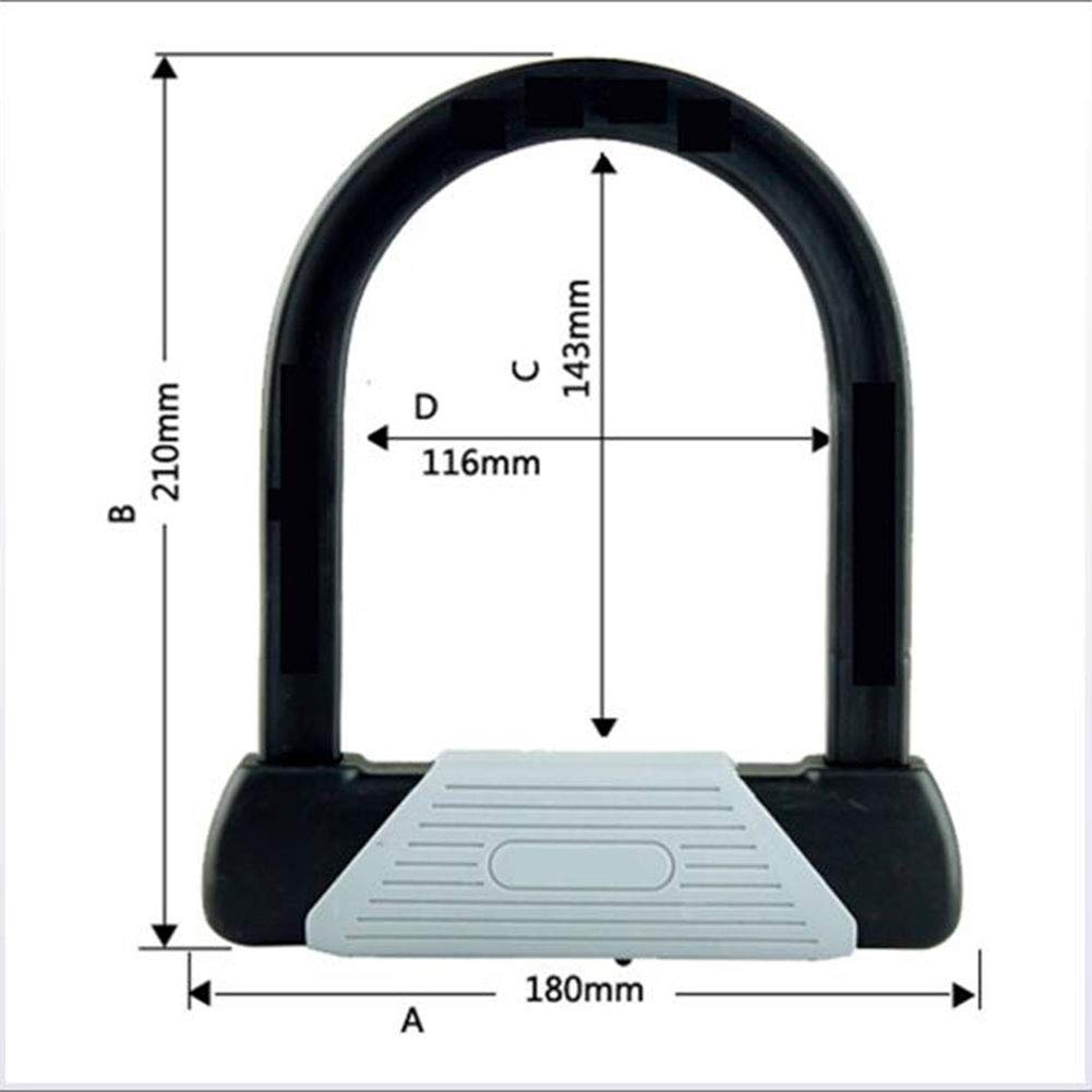 LXLTLB Lucchetto A U per Bici, U Blocco Bicicletta Robusta Antifurto Ad Arco con Staffa di Fissaggio, Protezione di Sicurezza