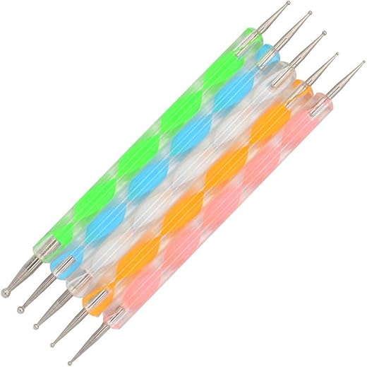 KIRA 5 Pcs Nail Art Dotting Marbleizing Tool Mandala Dotting Tools Nail Art Dotting Embossing Tools Pattern Tracing Dotting Tools for Nails, Dot Painting Tools Stylus Dotting…