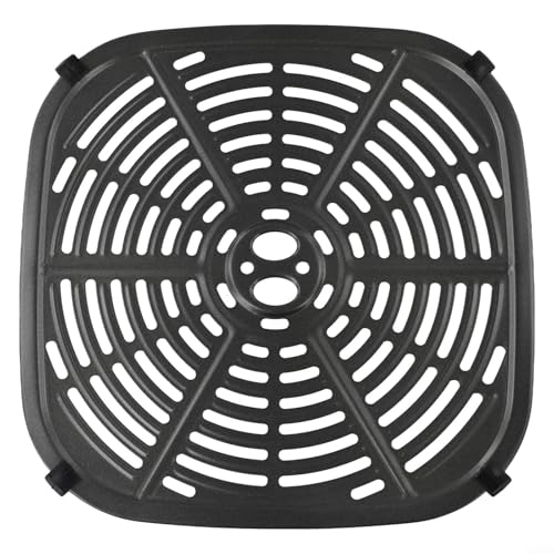 Honseadek Piezas de repuesto para freidora de aire, 22,5 x 22,5 cm, inserto cuadrado de cesta negra para el hogar, cocina, cocina, parrilla, platos, accesorios para bandeja