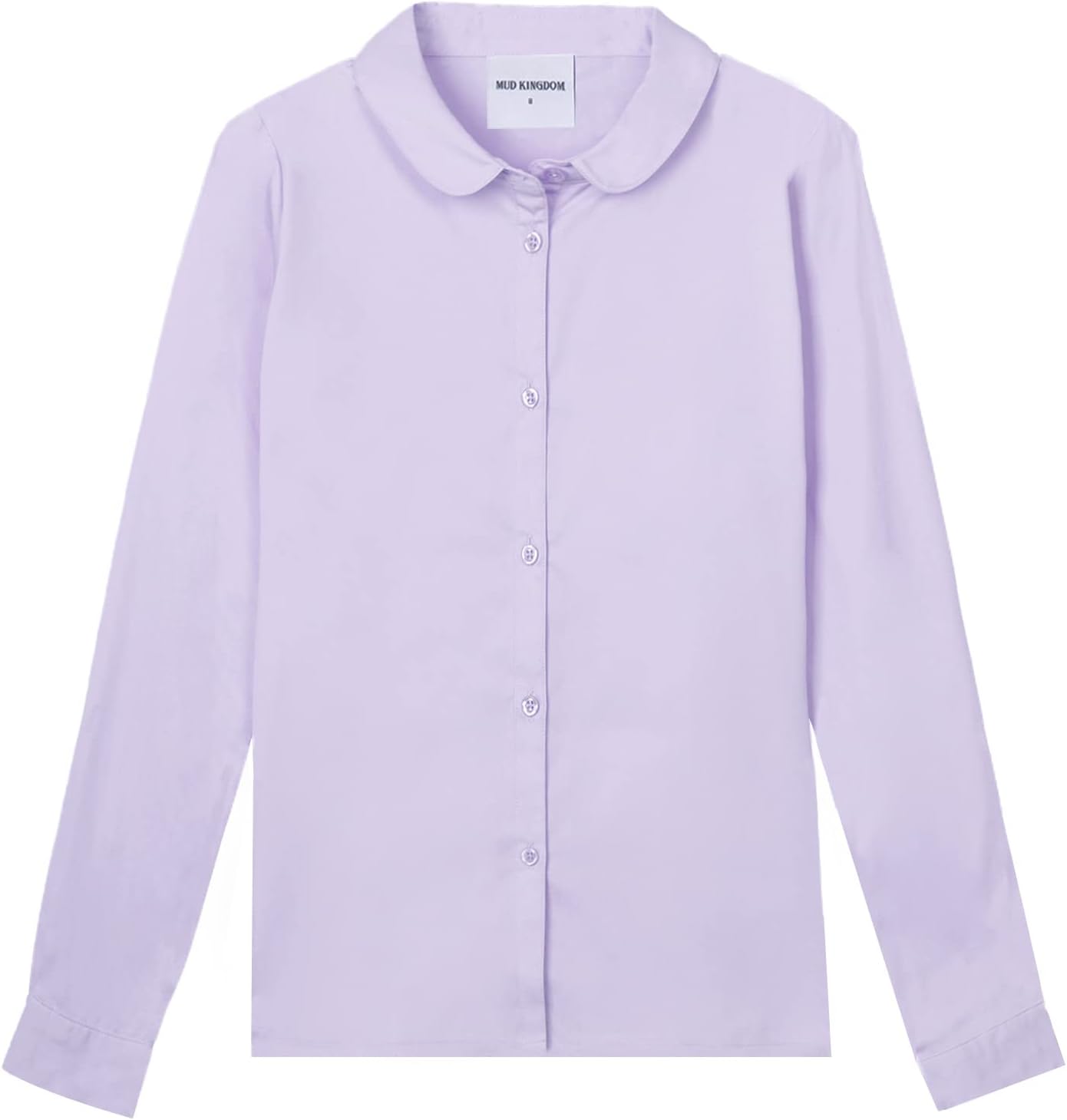 Mud Kingdom Girls Dress Shirts School Uniform with Peter Pan Collar Poplin Long Sleeve Mud Kingdom Girls Dress Shirts School Uniform with Peter Pan Collar Poplin Long Sleeve